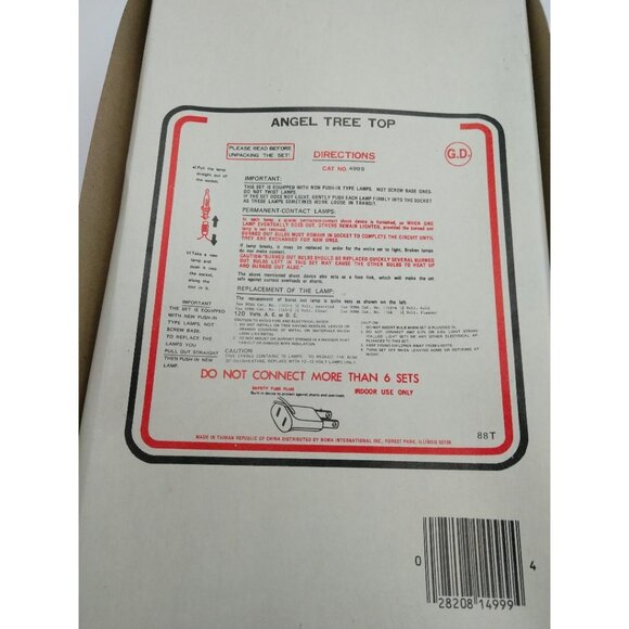 Vintage 10 Light Noma Angel Tree Topper With Box - Picture 4 of 7